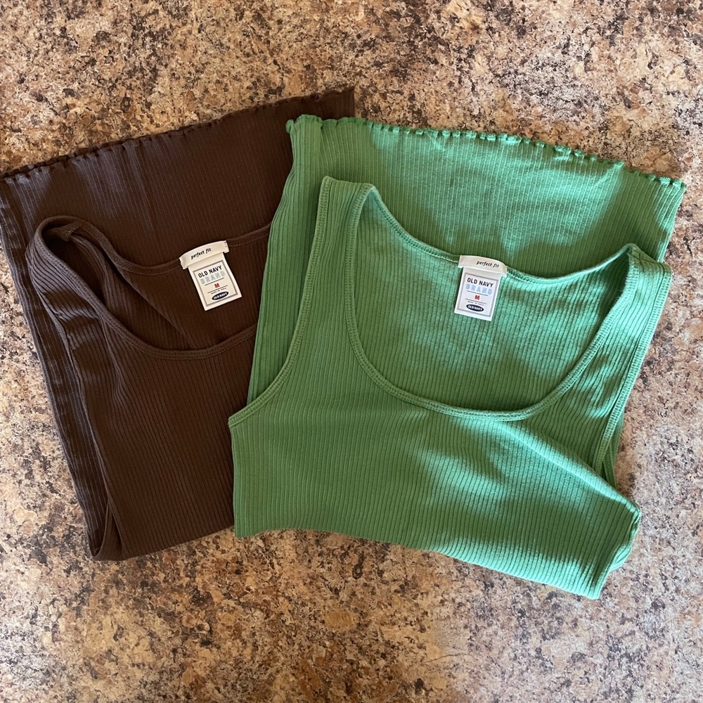 Green & Brown Tank Tops